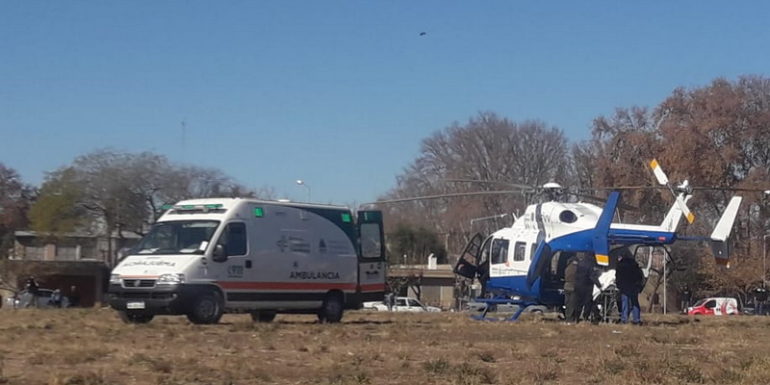 Un paciente fue trasladado de urgencia en helicóptero al Hospital Central