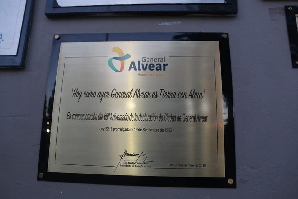 Alvear cumplio 65 años como Ciudad