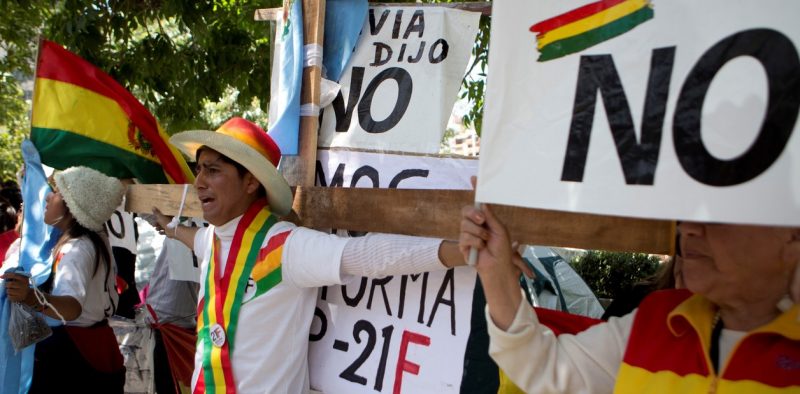 Protestas en Bolivia contra la postulación de Evo Morales a un cuarto mandato