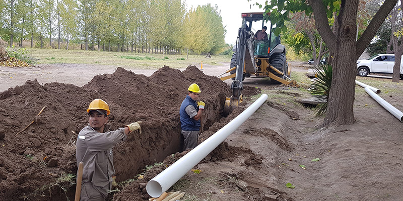 Avanzan las obras de cloacas