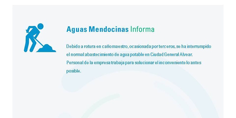 Alvear otra vez sin agua