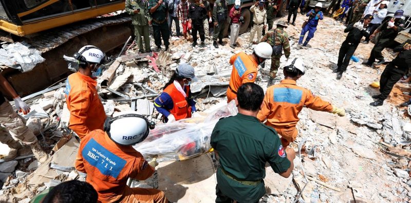 Derrumbe en Camboya: las autoridades confirmaron 17 muertos