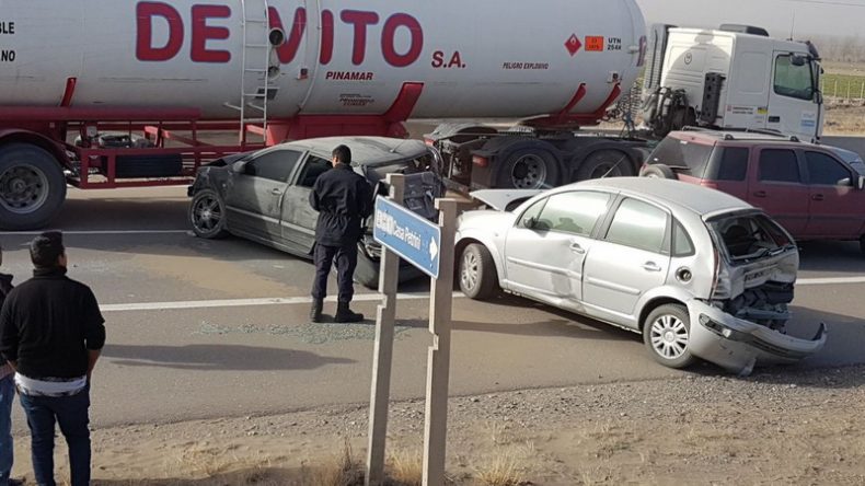 Choque en cadena sobre la ruta 40 en Tunuyán
