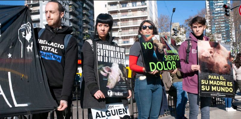 Los activistas veganos volvieron a La Rural tras los incident