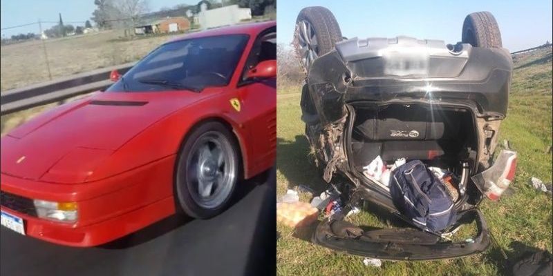 “¡Vamos a pasar a la Ferrari!” y volcaron a los pocos metros
