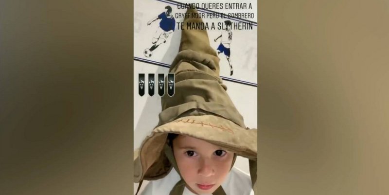 Mateo Messi se puso el sombrero de Harry Potter y lloró con el resultado