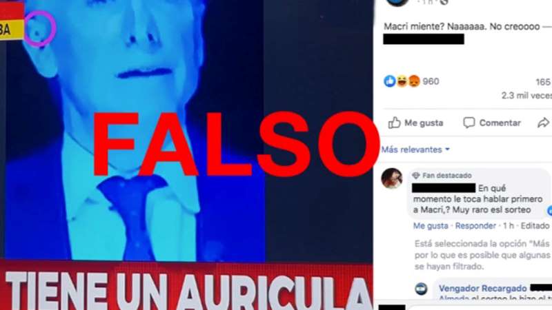Es falso que Macri tenía un auricular durante el debate presidencial