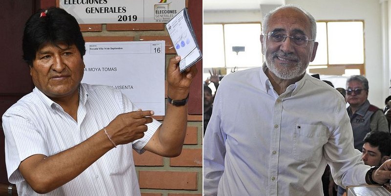 Reanudaron el escrutinio en Bolivia: Evo Morales gana en primera vuelta, pero Carlos Mesa denuncia fraude