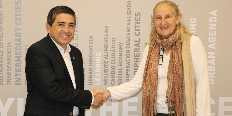 El intendente Walther Marcolini se reunió con la Secretaria General de Ciudades Educadoras