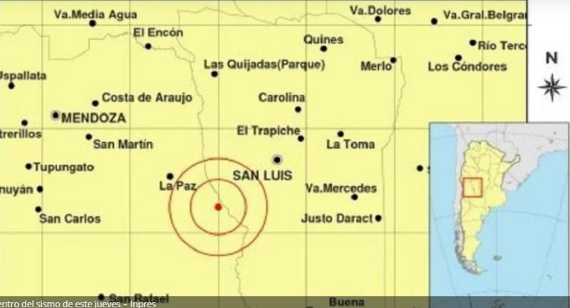 Volvió a temblar en Mendoza, el epicentro fue en La Paz