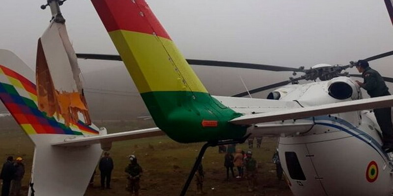 El helicóptero que trasladaba a Evo Morales tuvo que hacer un aterrizaje de emergencia