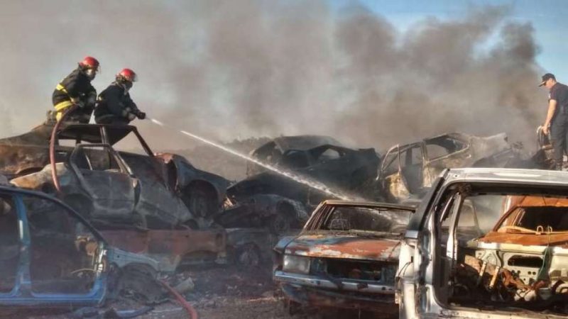 Fotogalería: decenas de vehículos destruidos por un incendio en la playa San Agustín