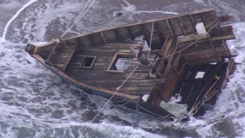 El nuevo “barco fantasma” con restos humanos que apareció en las costas de Japón