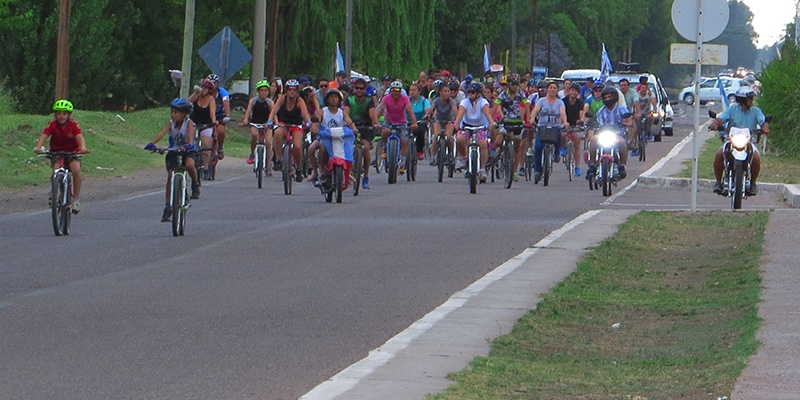 Se realizó una gran bicicleteada por la 7722