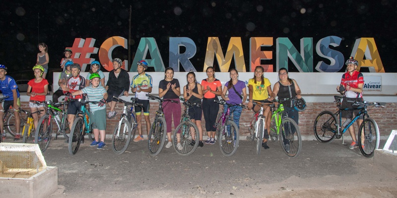 Carmensa fue escenario de la segunda Bicicleteada Nocturna