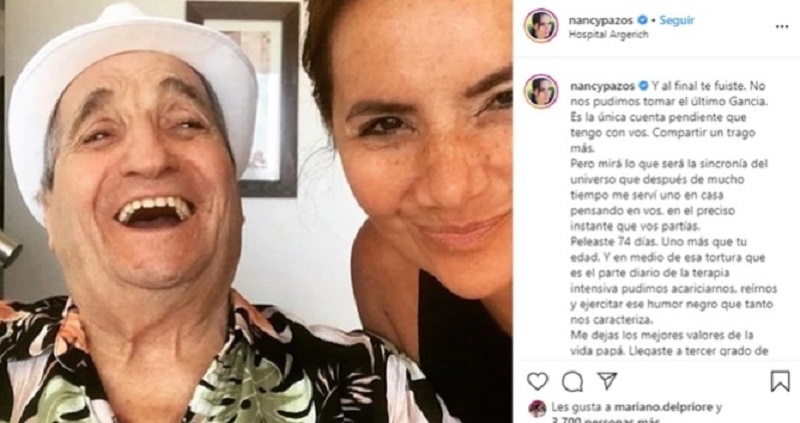 El emotivo adiós de Nancy Pazos a su papá: “Tomé la decisión más difícil de mi vida… te dejé ir”