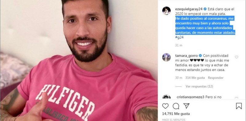 Garay, otro positivo de coronavirus