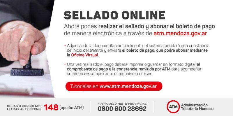 ATM permite solicitar sellados por internet