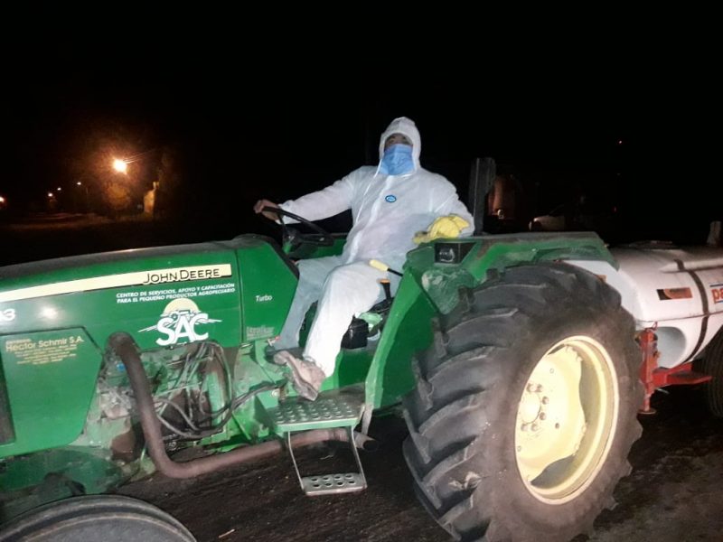 Anoche se desinfectó en Carmensa