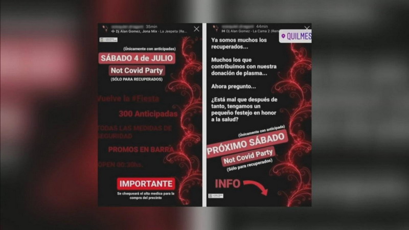 “Not Covid Party”: organizan una fiesta clandestina para los pacientes recuperados