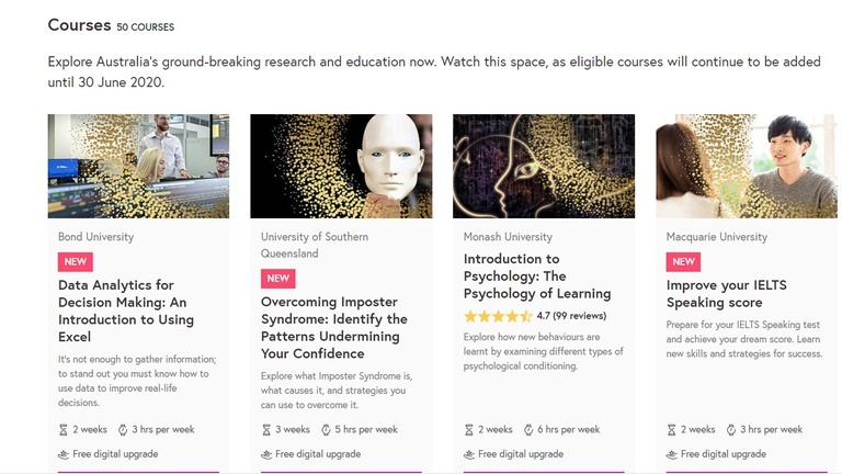 50 cursos gratuitos y online de las mejores universidades australianas