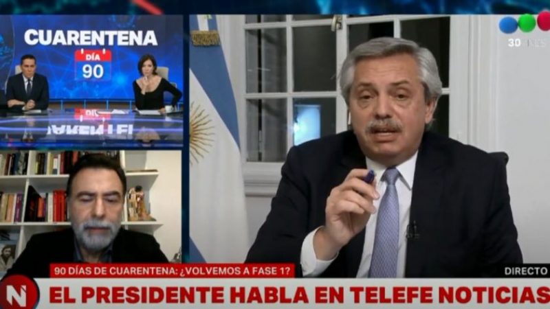 En plena entrevista, Alberto Fernández mandó a Cristina Pérez a leer la Constitución