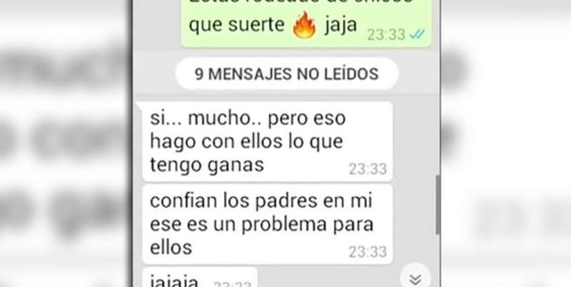 Docente admitió por WhatsApp que abusaba de menores
