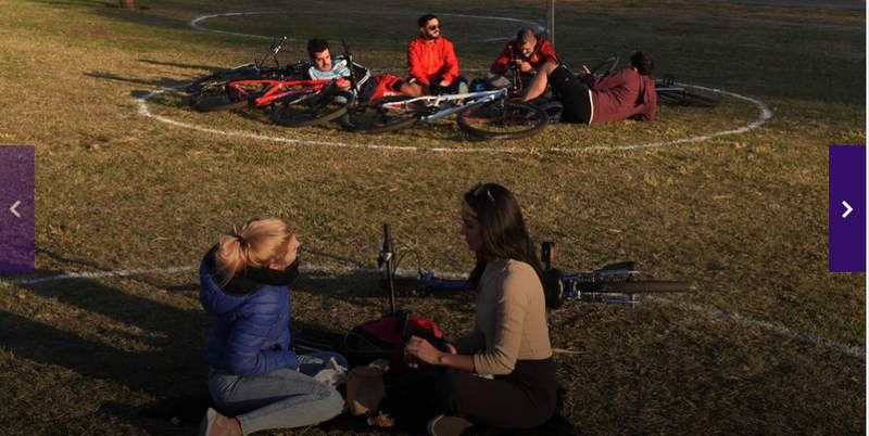 Rosario delimitó círculos en los parques para garantizar la distancia física