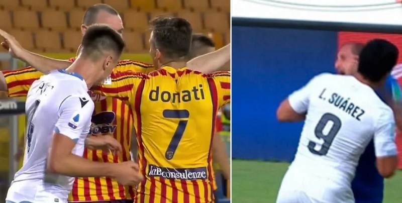 Se enojó, imitó a Suárez y ¡mordió a un rival!