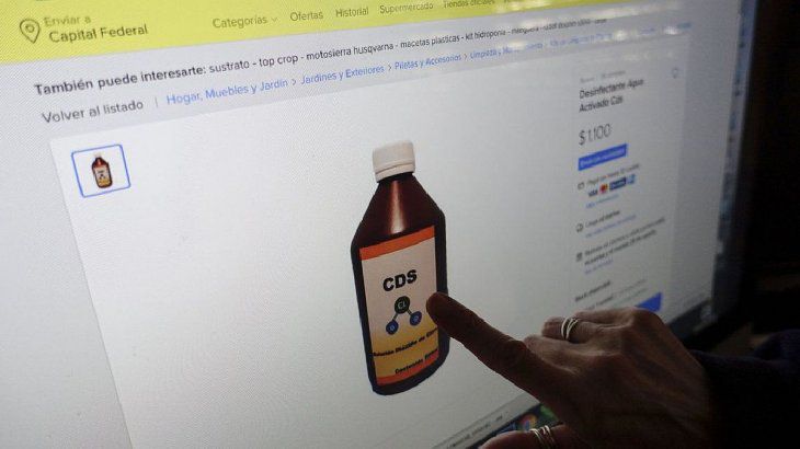 La ANMAT bloqueó la venta de Dióxido de Cloro por Internet