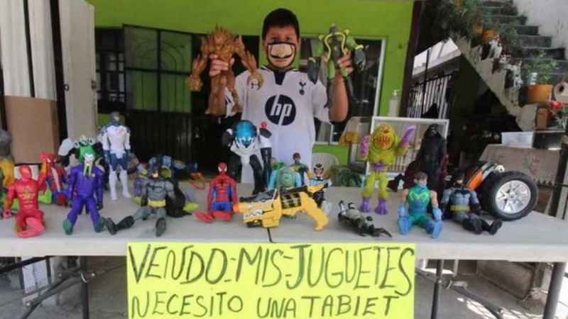 “Necesito una tablet o un celular para mis clases”: la historia de un niño de 11 años que conmovió a México