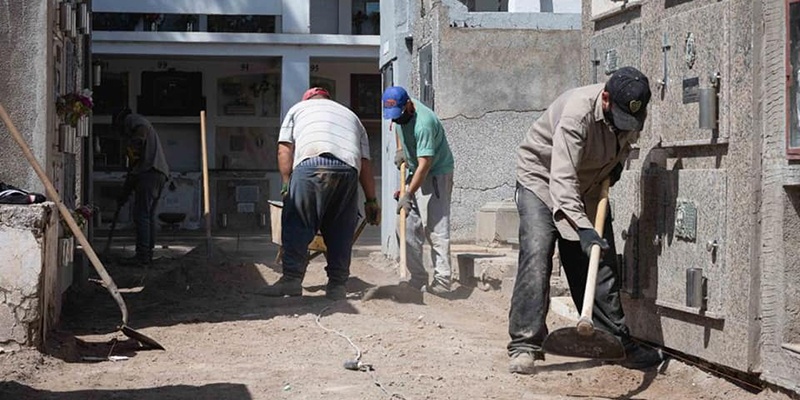 Avanzan las obras en el cementerio municipal