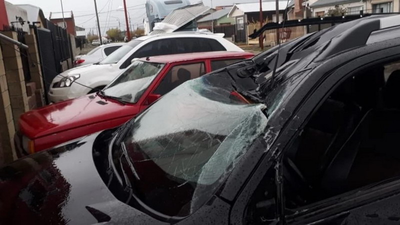 Impactante temporal de viento en Río Gallegos
