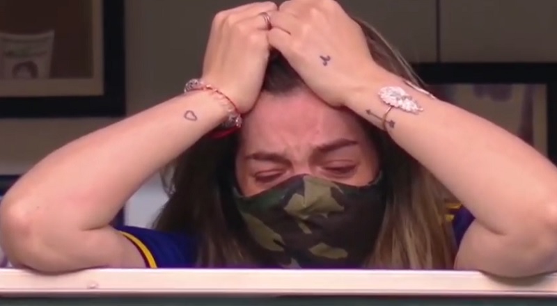 El desconsolado llanto de Dalma Maradona en el primer gol: así fue el festejo de los jugadores de Boca