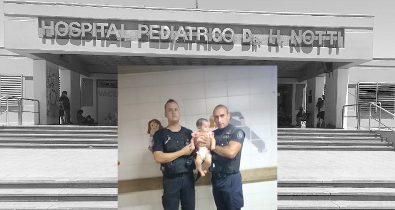 Policías héroes: salvaron a una bebé de 5 meses