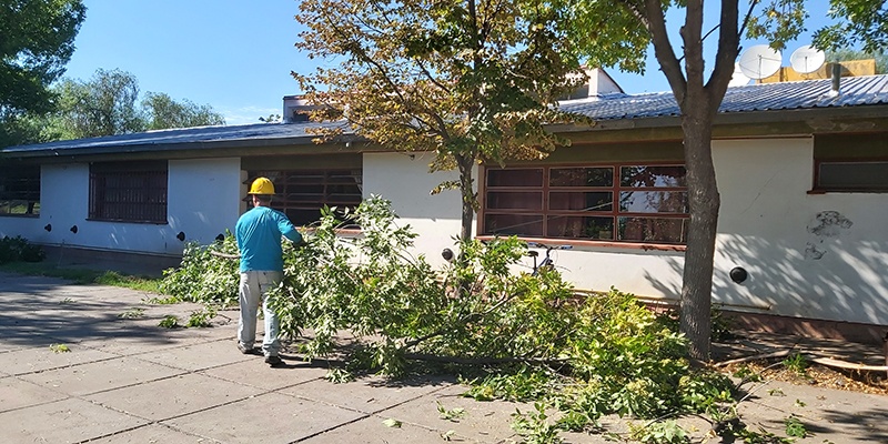 La Municipalidad asiste a colegios con la limpieza de malezas y tanques