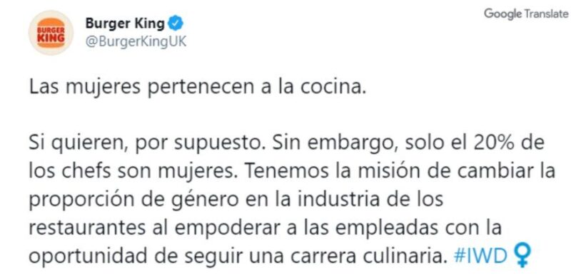 “Las mujeres pertenecen a la cocina”: la campaña de Burger King que generó indignación en Reino Unido