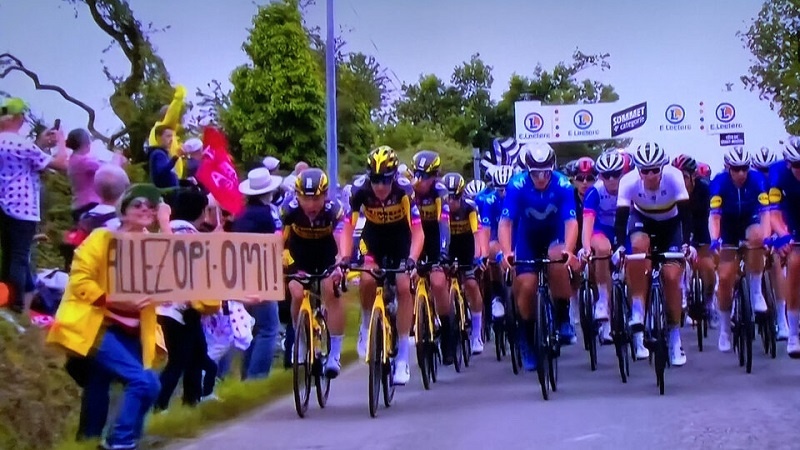Una espectadora se metió en el Tour de France y causó un accidente de escándalo