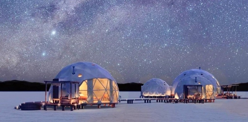 Un sorprendente “campamento cinco estrellas” en uno de los paisajes más espectaculares de la Argentina