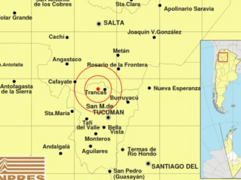 Tucumán: fuerte sismo de 5.7 grados en escala Richter