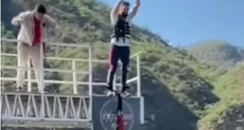 Casi una tragedia en Salta: hacía bungee jumping, se cortó la soga y cayó a un dique desde 40 metros