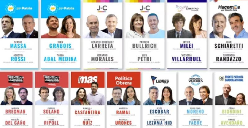 Elecciones 2023 Argentina: estas son las fórmulas presidenciales que competirán en las PASO
