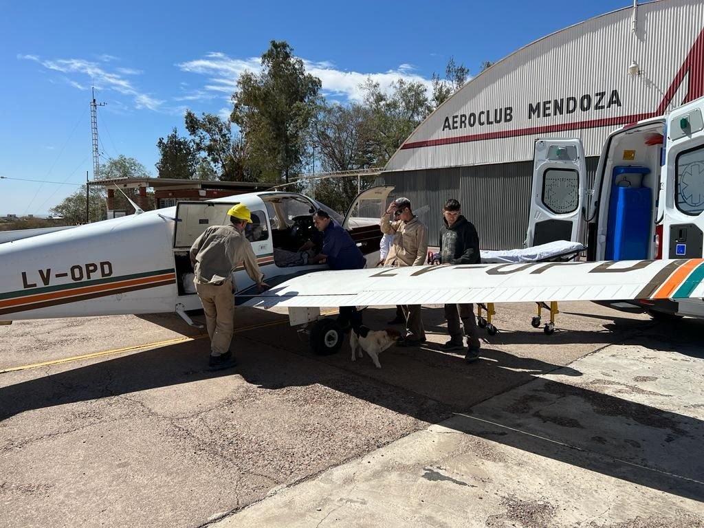 En el avión sanitario, trasladaron a un paciente de urgencia hasta Mendoza