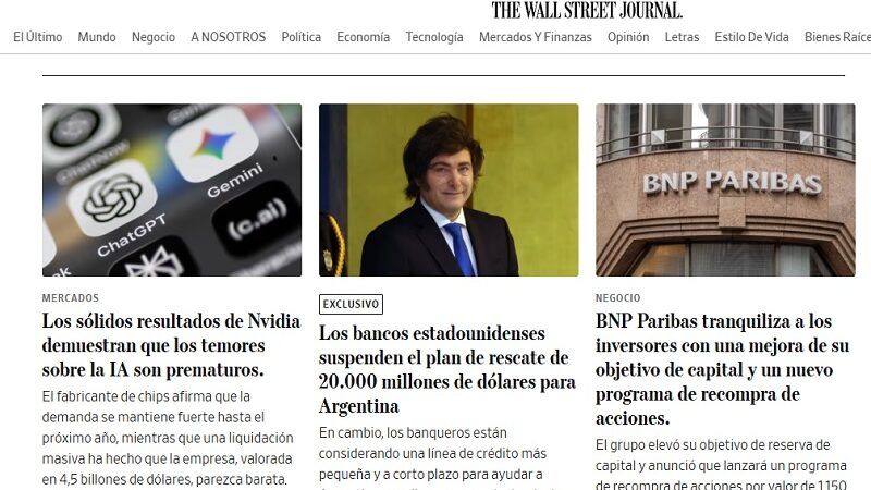Según el Wall Street Journal, se cayó el préstamo de USD 20 mil millones del JP Morgan