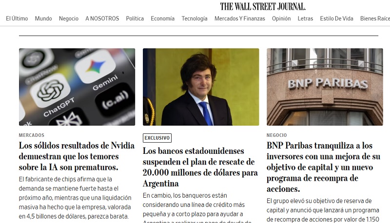 Según el Wall Street Journal, se cayó el préstamo de USD 20 mil millones del JP Morgan
