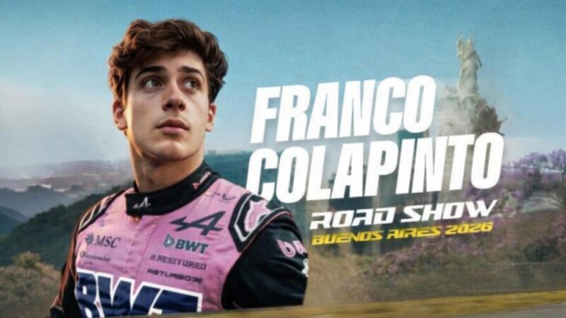 OFICIAL: Franco Colapinto traerá la Fórmula 1 a las calles de Buenos Aires en una exhibición histórica