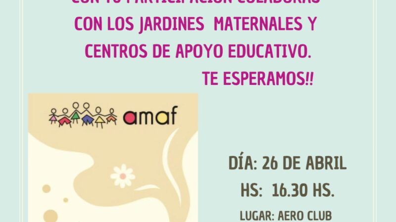 AMAF invita a participar del Té Solidario